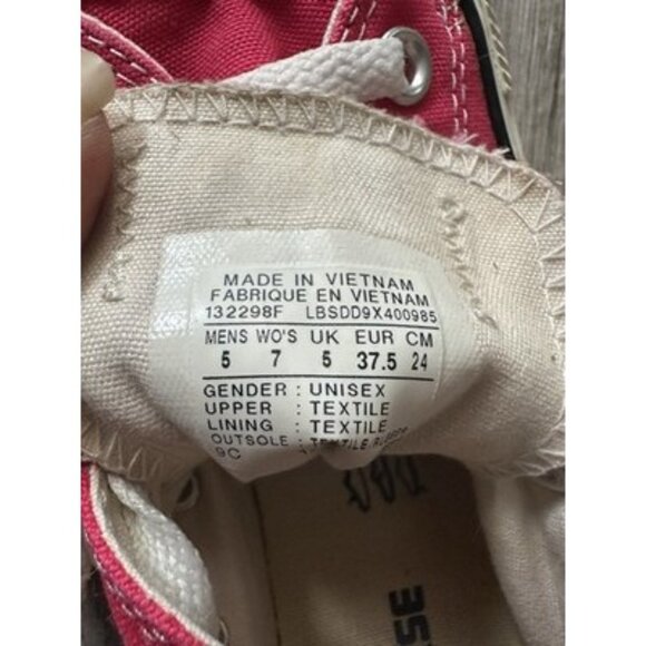 Converse Women Chuck Taylor All Star 132298F Rasberry Low Tops lace up size 7 - Picture 6 of 7
